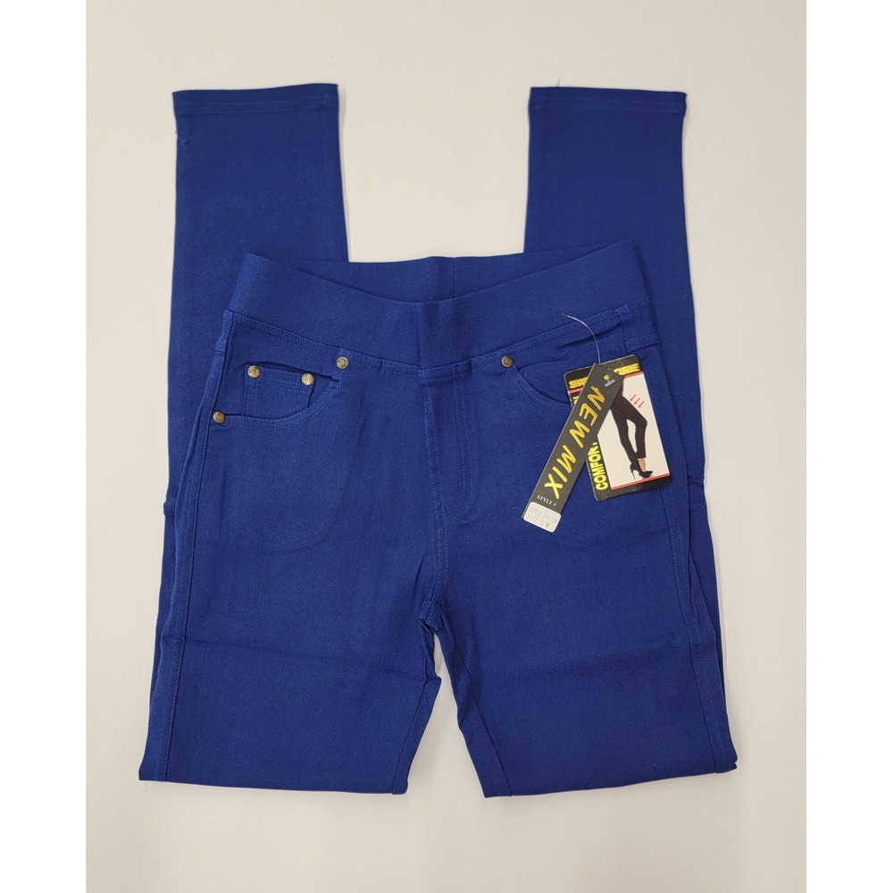New Mix Comfort Control Royal Blue Curve Jeggings S/M Small Med Stretch #D0023A - Picture 3 of 5